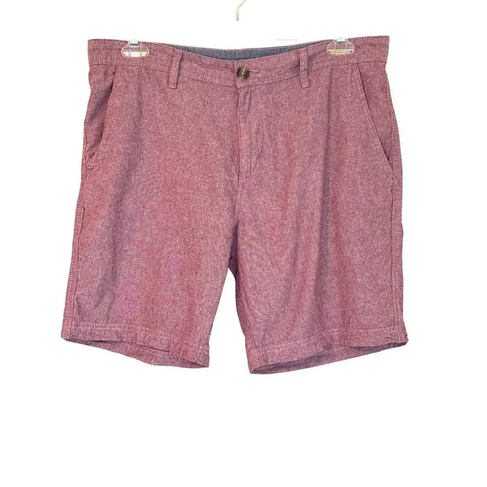 14th and Union Men’s Slim Fit 100% Cotton Shorts Red Oxblood Size 36 Resortwear